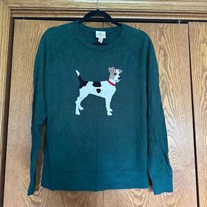 St. John's Bay Green Sweater with Terrier Design
